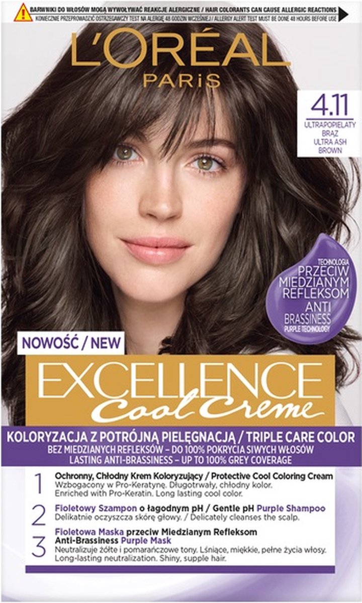 Excellence Cool Creme haarkleuring 4.11 Ultra Bruin