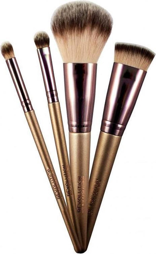 Makeup Revolution - Champagne Brushes & Holder - Kwastenset & Houder