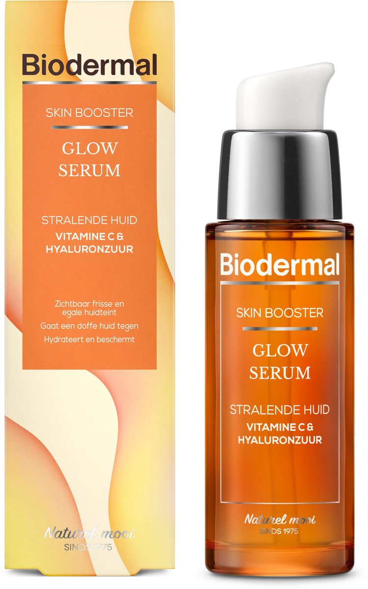 Biodermal Skin Booster Glow serum – Serum voor een stralende huid met hyaluronzuur en Vitamine C - Hyaluronzuur serum 30ml