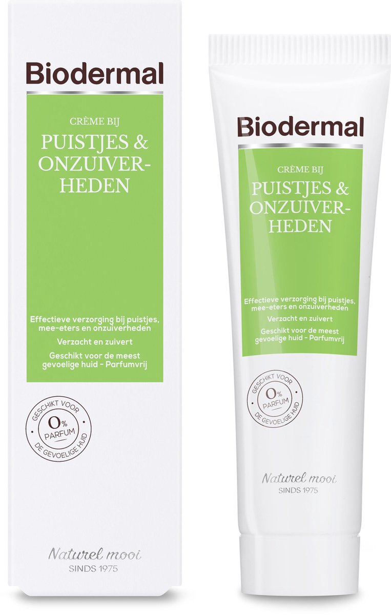 Biodermal Crème bij puistjes en onzuiverheden - Dagcrème – Puistjes crème - 30ml
