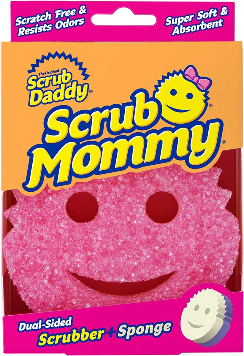 BERKATMARKT - Scrub Daddy Mommy Antikras Spons, Dubbelzijdig, Roze