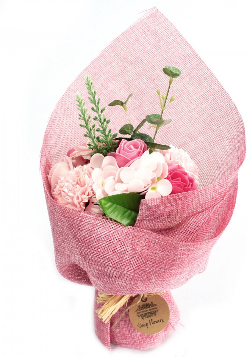 Zeep boeket bloemen Petite Basket - Rustgevende Blues