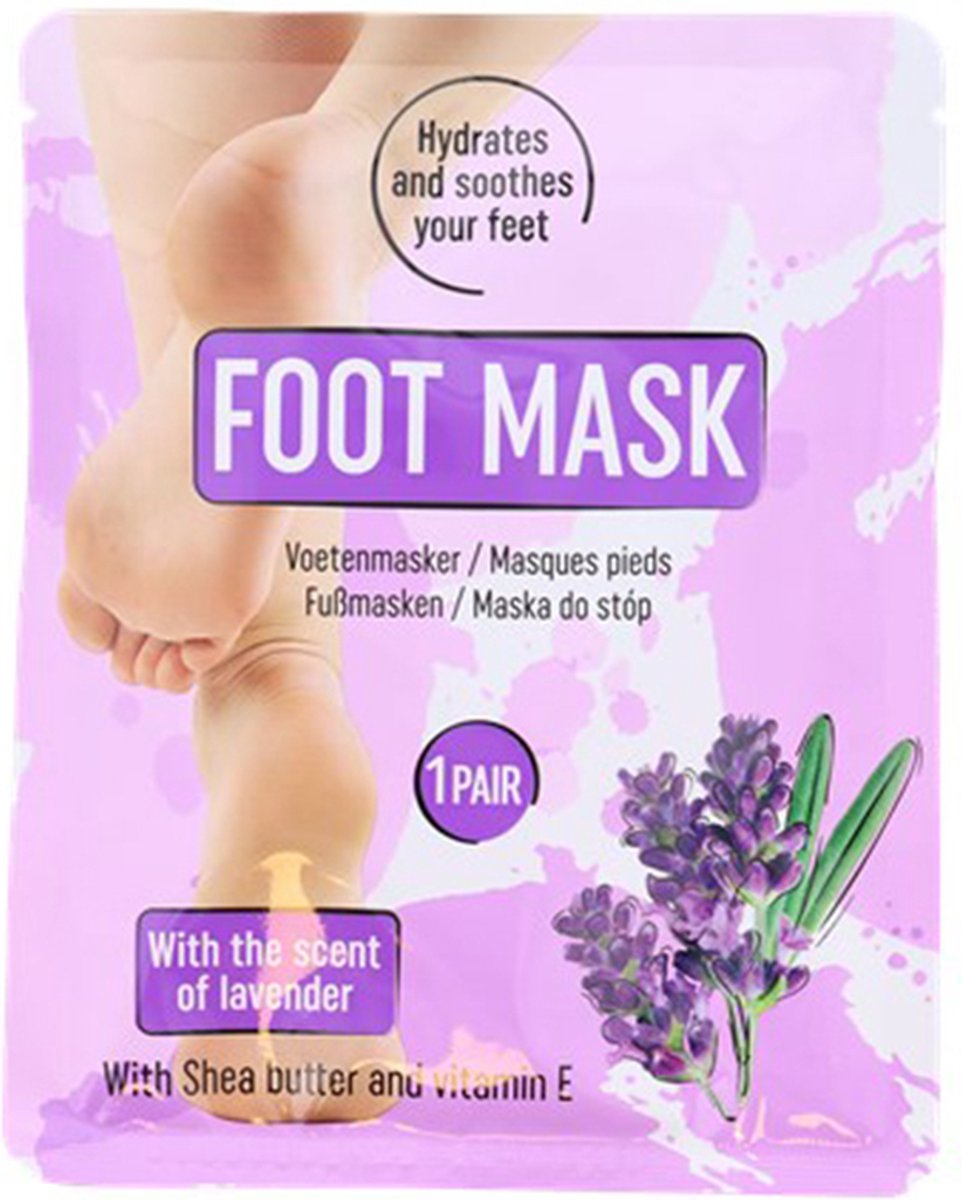 Lavendel Voetenmasker - Paars - Foot Mask - Met Shea Butter & Vitamine E - Set van 2