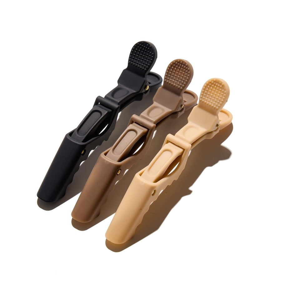 Hairlust Alligator Hair Clips, 3-Pack, Coffee