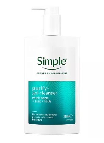 Simple purify+ gel cleanser