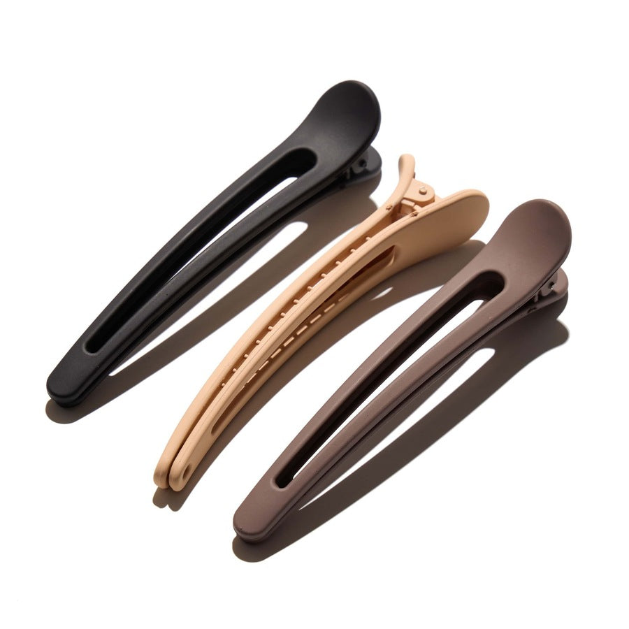 Hairlust Duck Bill Hair Clips, 3-Pack, Coffee