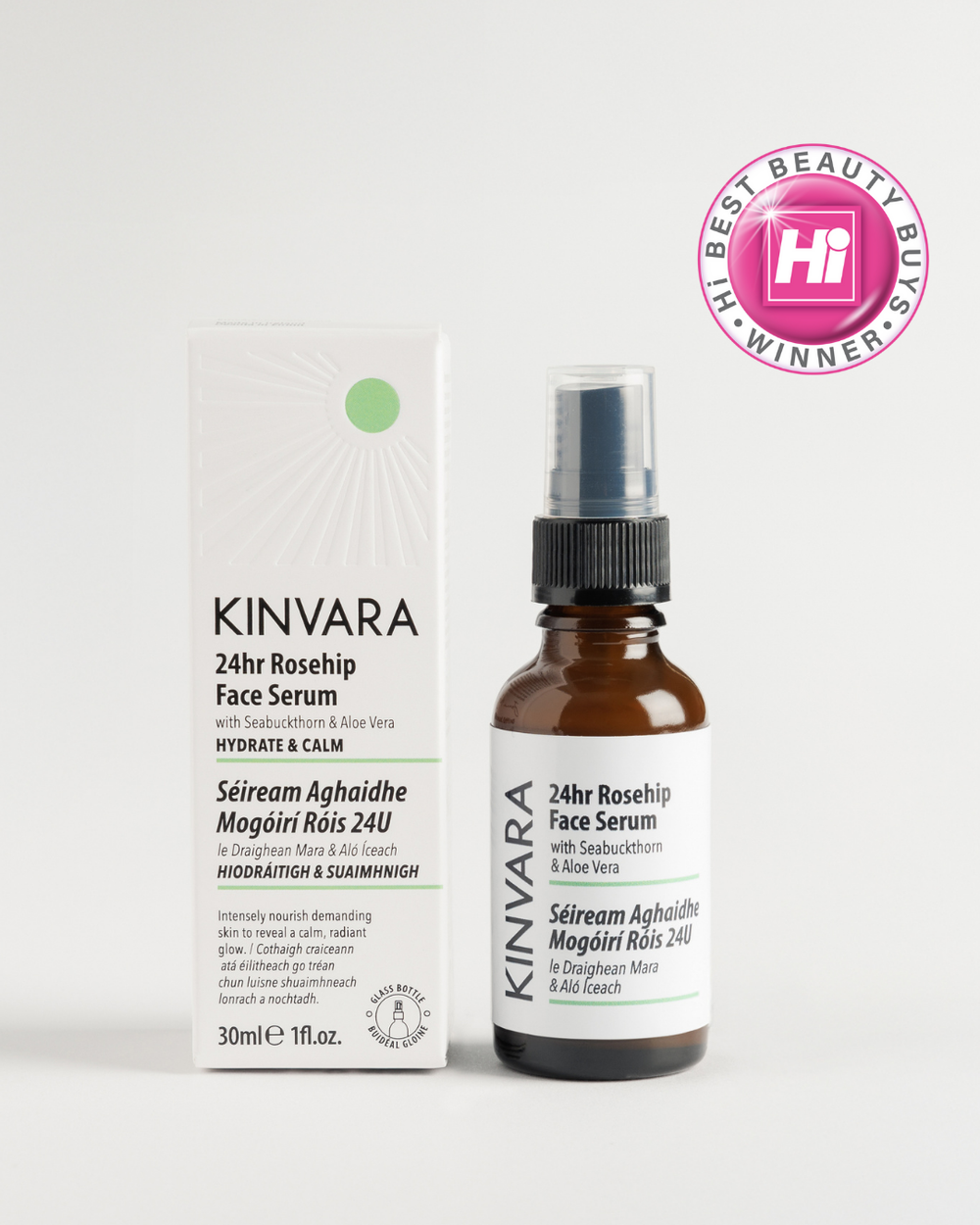 Kinvara 24 Hr Rosehip Face Serum 30ml