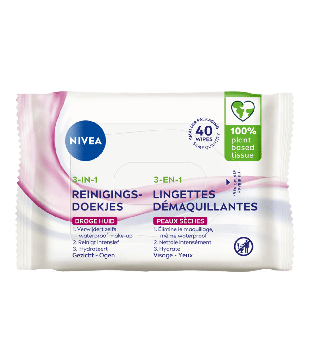 NIVEA 3in1 Zachte Reinigingsdoekjes 40 ST