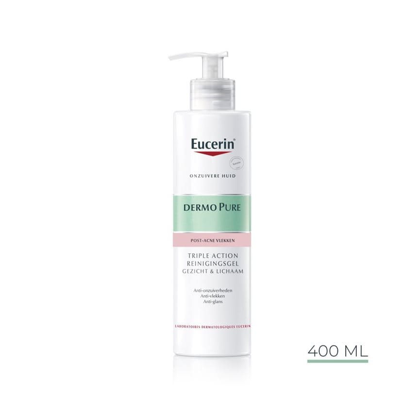 Eucerin DermoPure Triple Action Reinigingsgel – 400 ml – Gezichtsreiniger voor de onzuivere huid