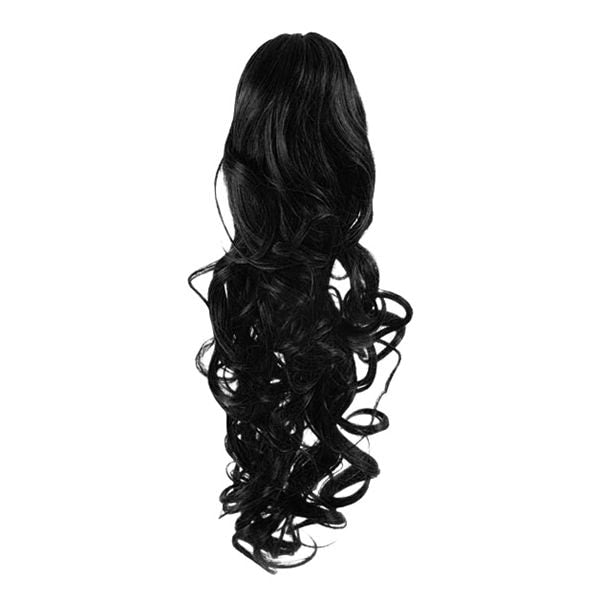 Fashiongirl Clip in paardenstaarthaarverlenging #1 Schwartz - gelokt