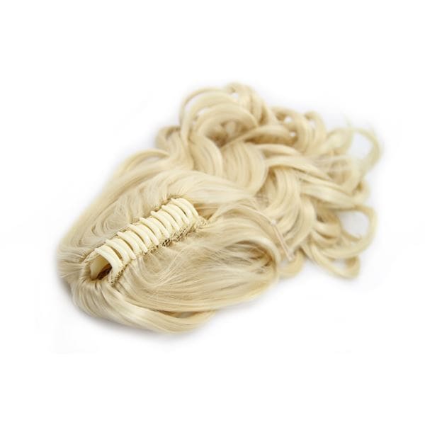 Fashiongirl Pferdeschwanz Hair Extensions M/ Clasp #613 Blonde - gelokt