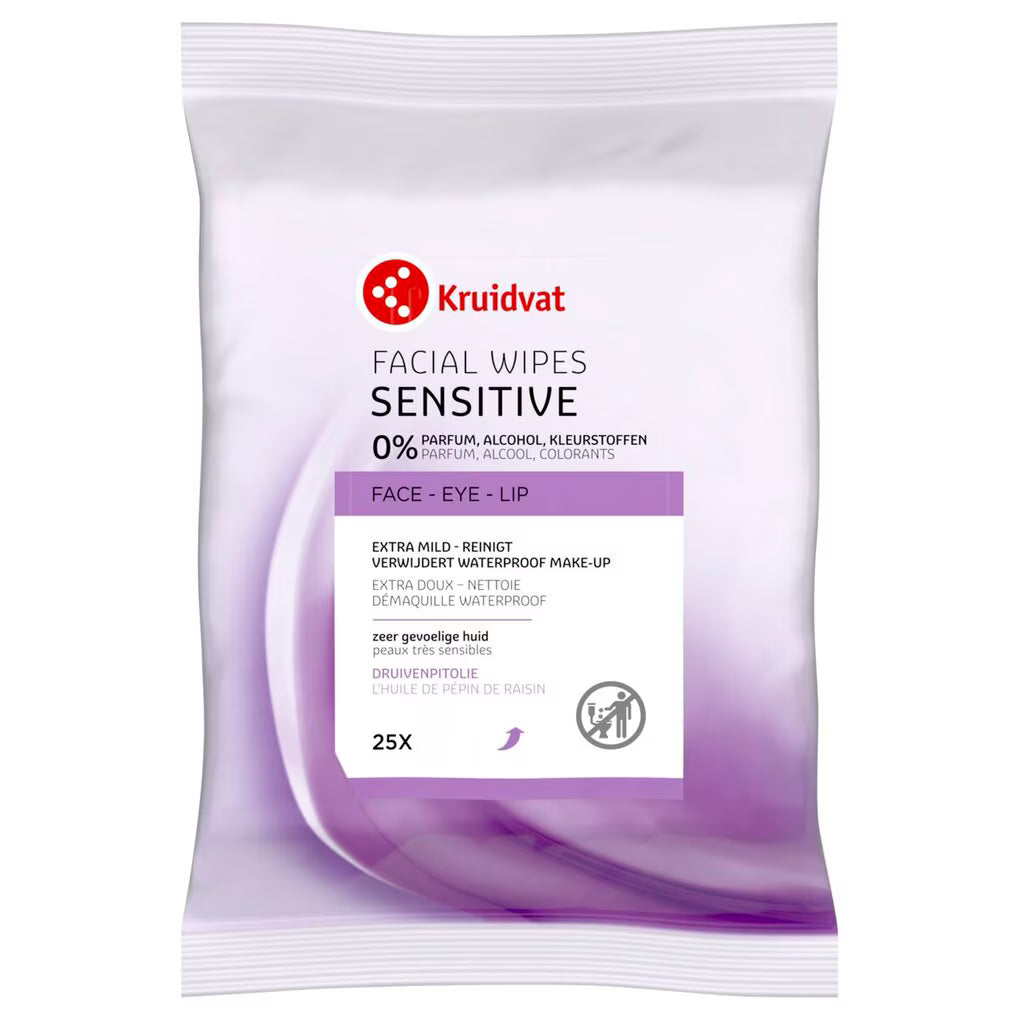 Kruidvat Sensitive Gezichtsreinigingsdoekjes