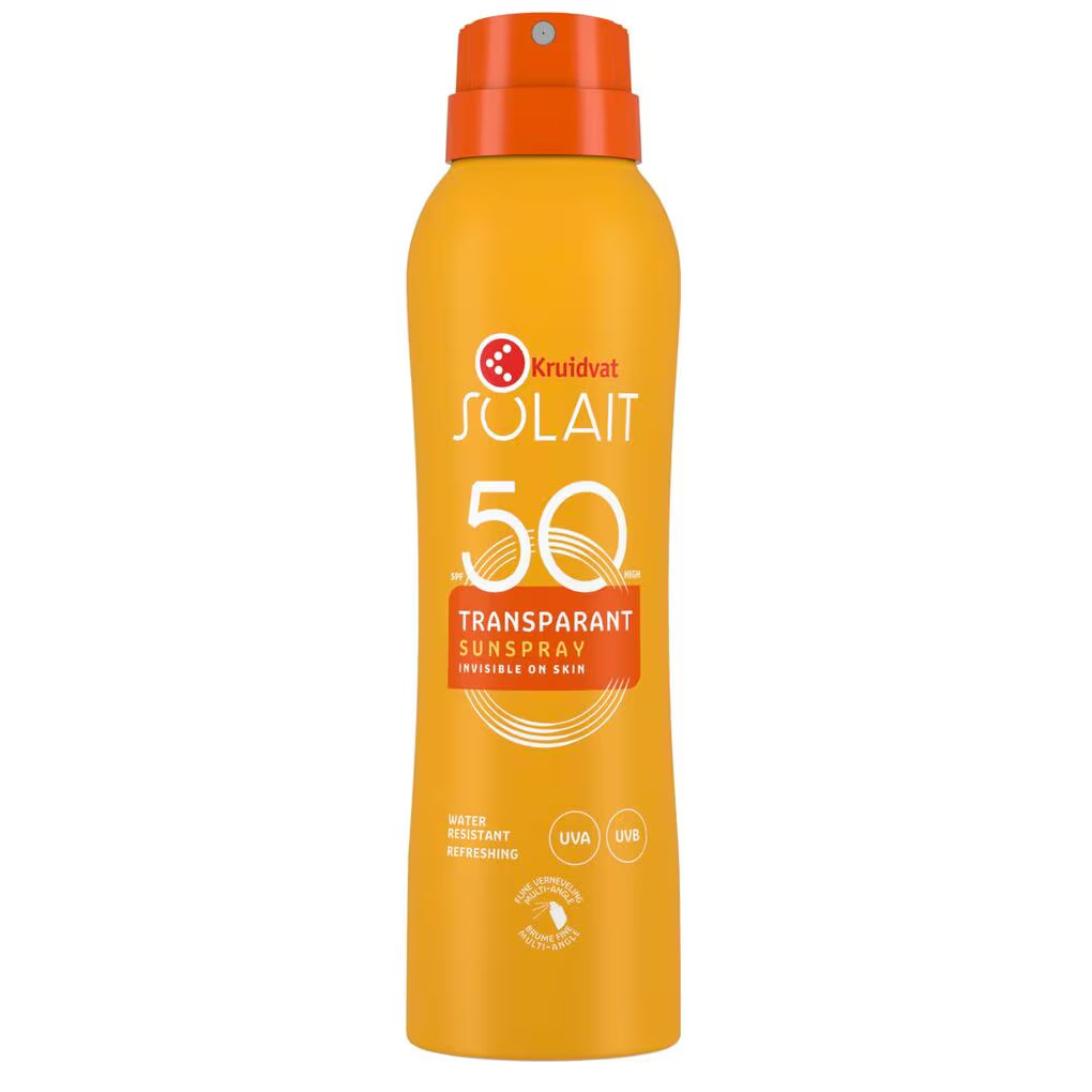 Kruidvat Solait Transparant SPF50 Refreshing Sunspray