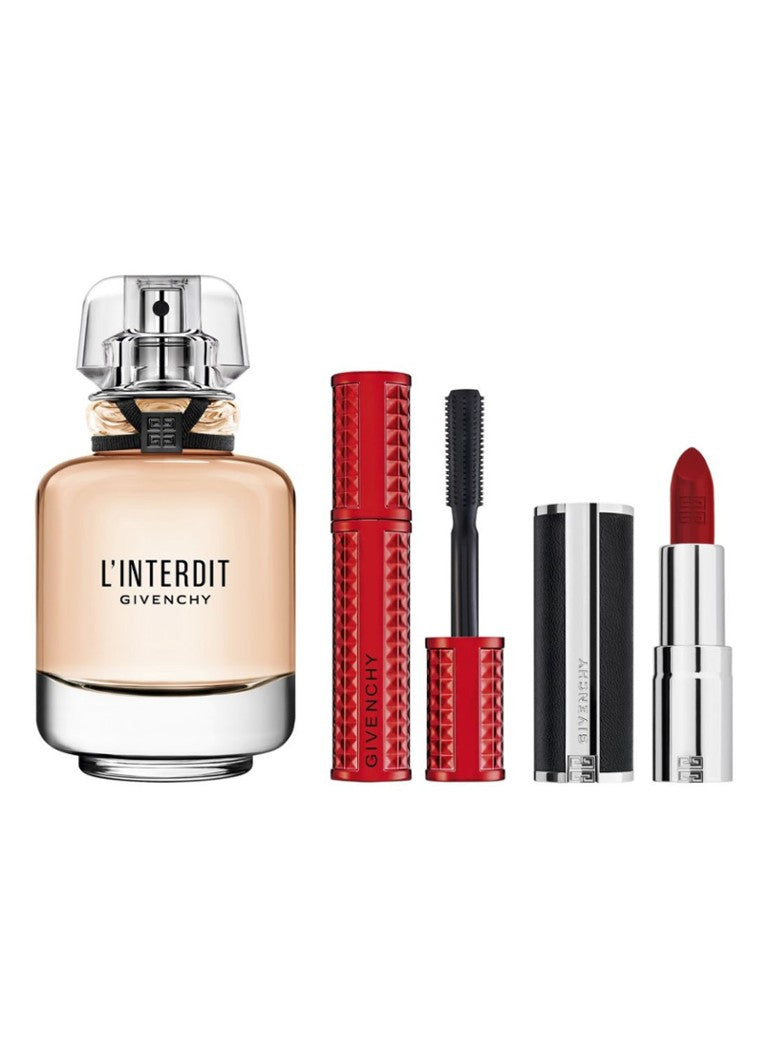 L'interdit Eau De Parfum + Miniatures Mascara Disturbia + Le Rouge Interdit Intense Silk - Limited Edition cadeauset