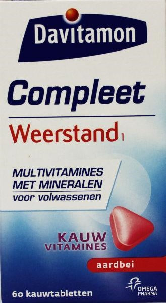Compleet weerstand kauwvitamines aardbei-