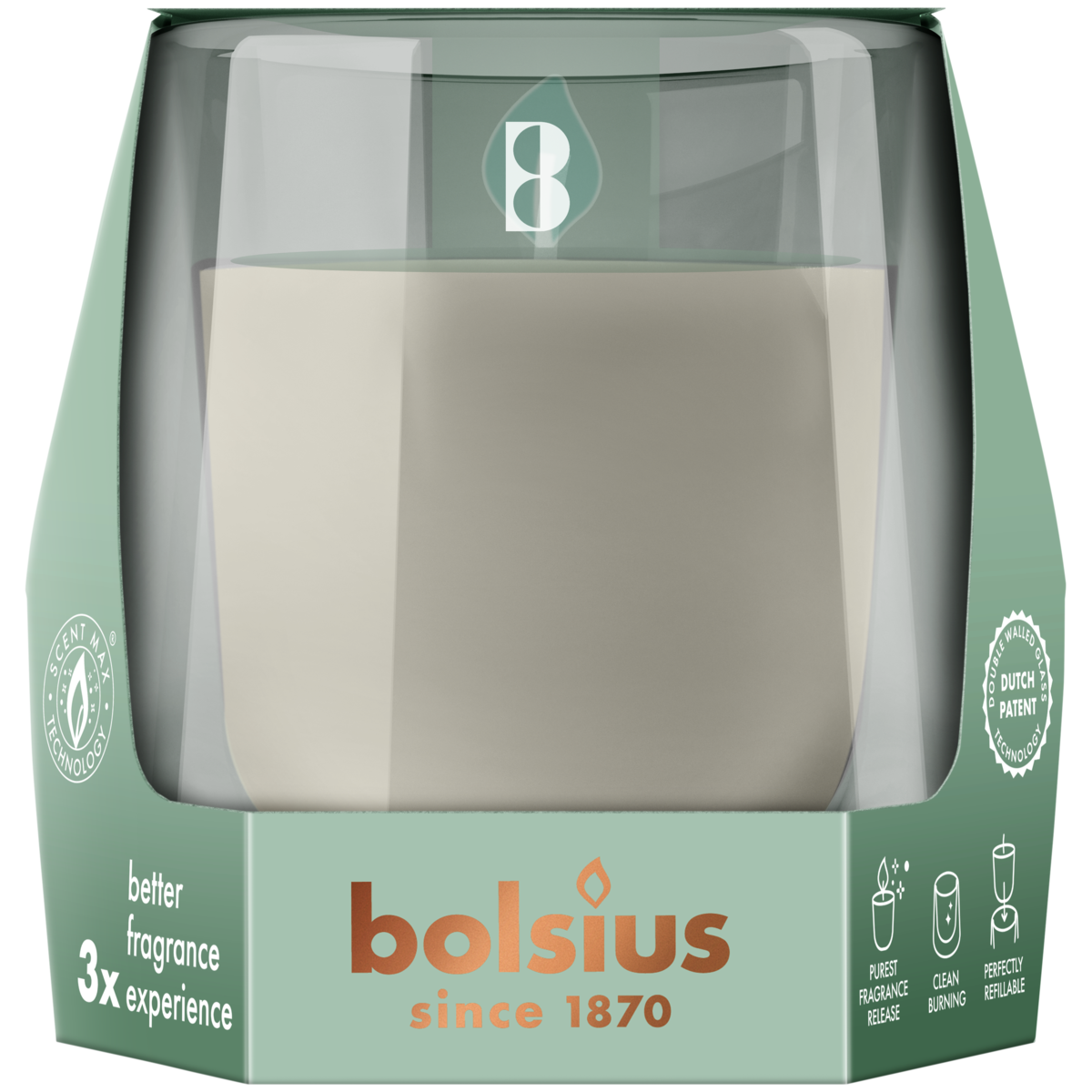 Bolsius - CleanLight starterkit - Houder en navulbare geurkaars