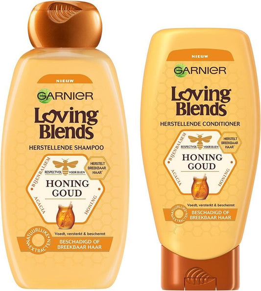 Garnier Loving Blends Honing Goud Shampoo & Conditioner Pakket