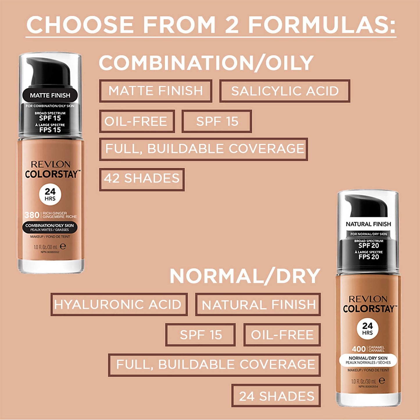 Revlon ColorStay Make-Up Foundation for Normal/Dry Skin (Various Shades) - Fresh Beige
