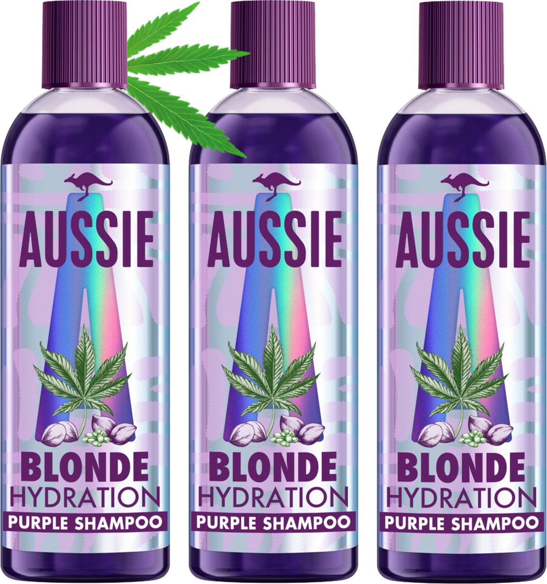 Aussie Blonde Hydratatie Purple Shampoo - Pak Je Voordeel - 3 x 290 ml