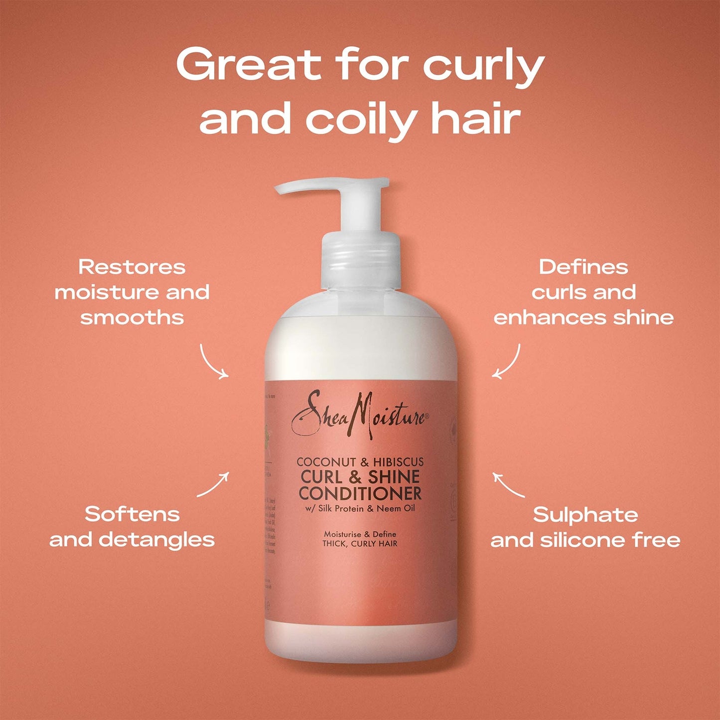 Shea Moisture Coconut & Hibiscus Curl & Shine Conditioner 384ml