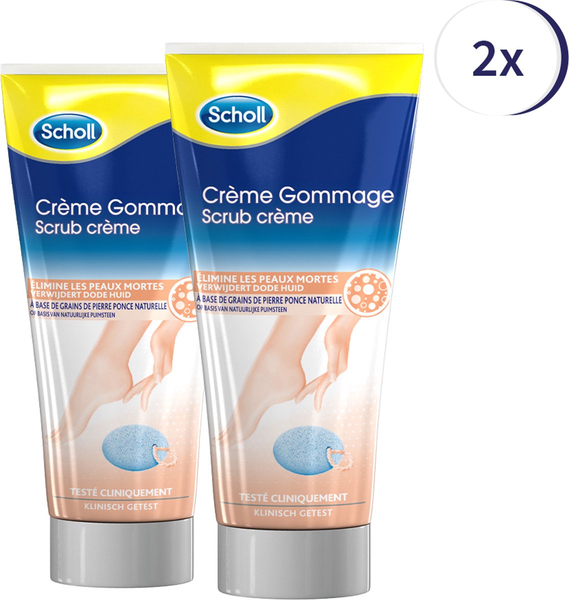 Scholl Crème Scrub 75ml - 2 Stuks - Eelt - Eeltverwijderen - Voordeelverpakking