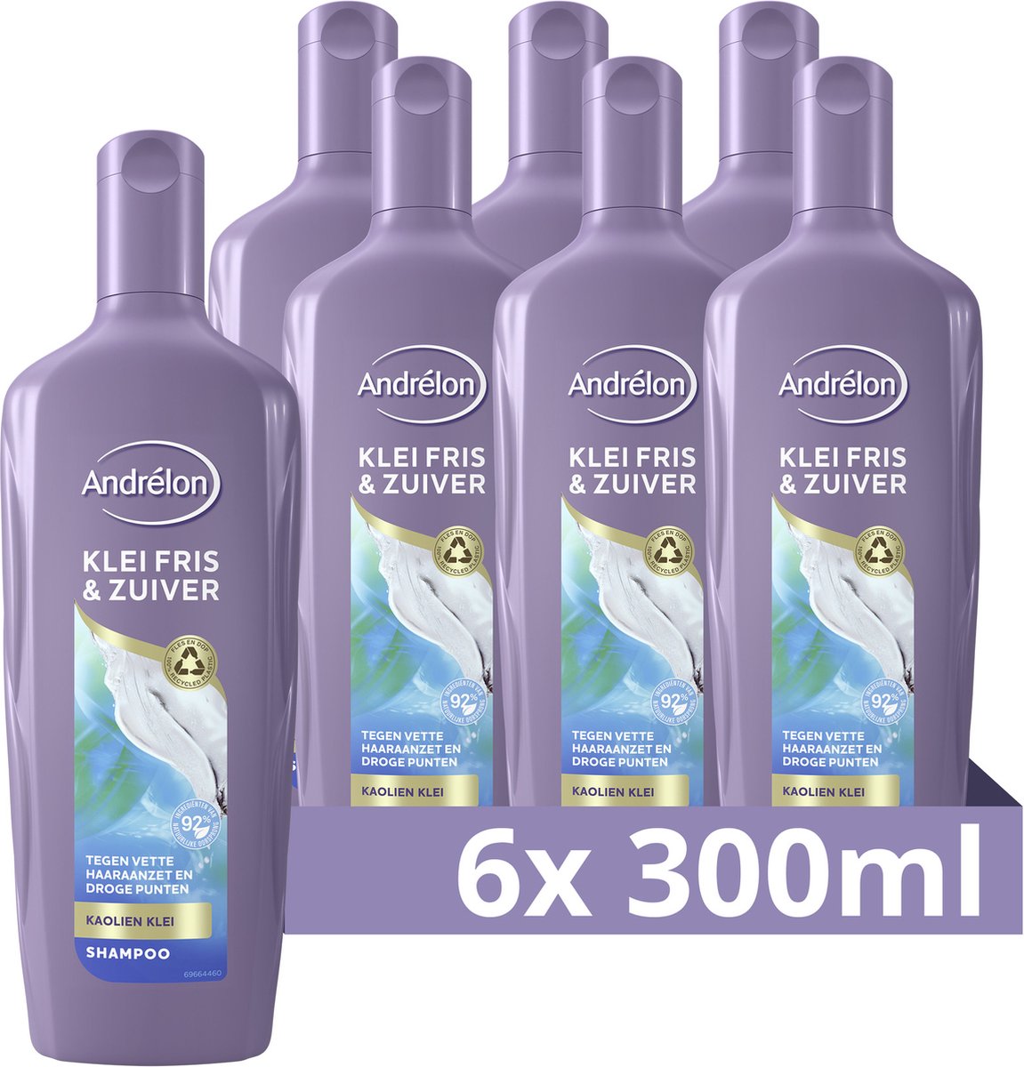 Andrélon Klei Fris & Zuiver Shampoo + Conditioner - 5 x 300 ml - Voordeelverpakking