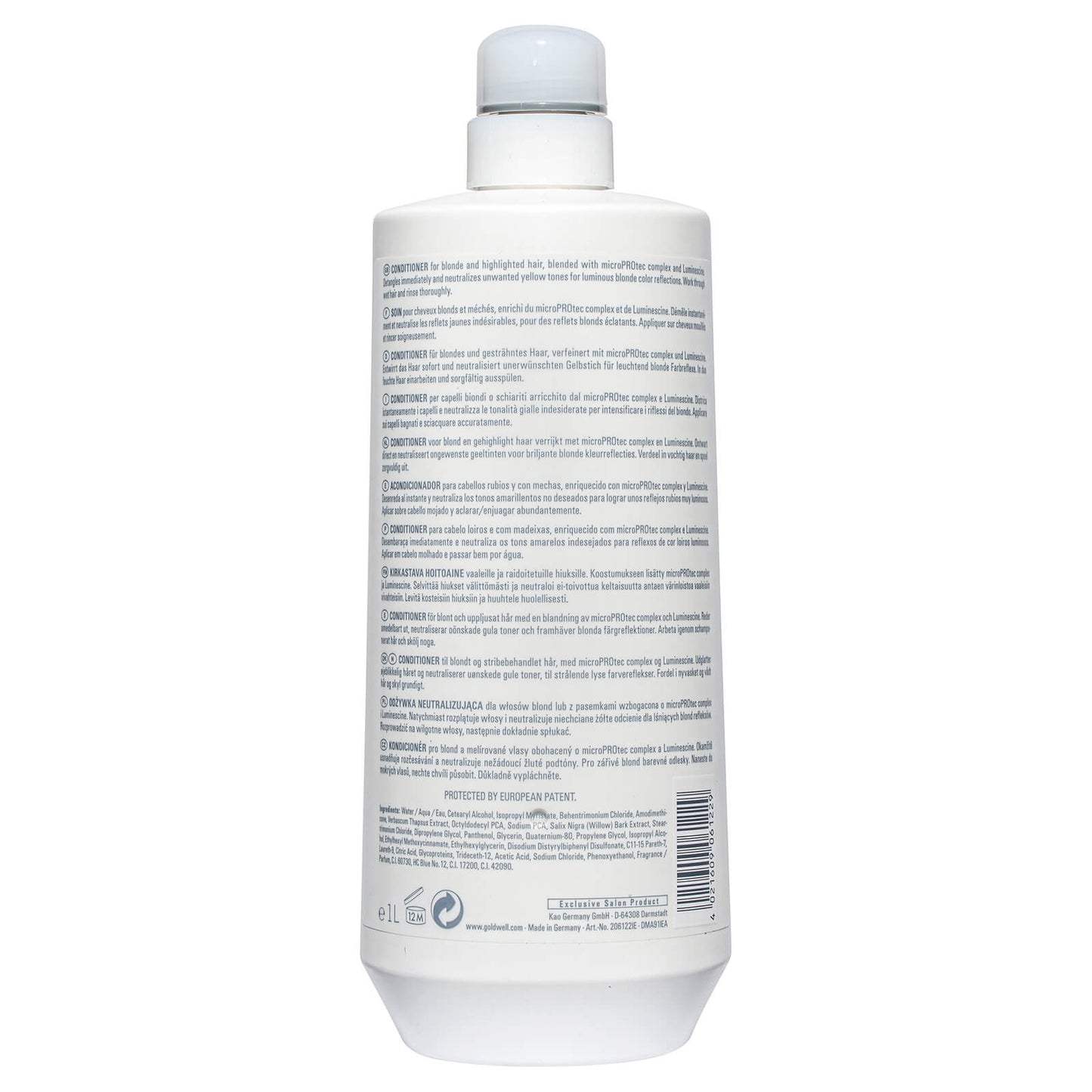 Goldwell Dualsenses Blonde And Highlights Anti-Yellow Conditioner, For Neutralising Unwanted Yellow Tones 1000ml (Worth £83.25)