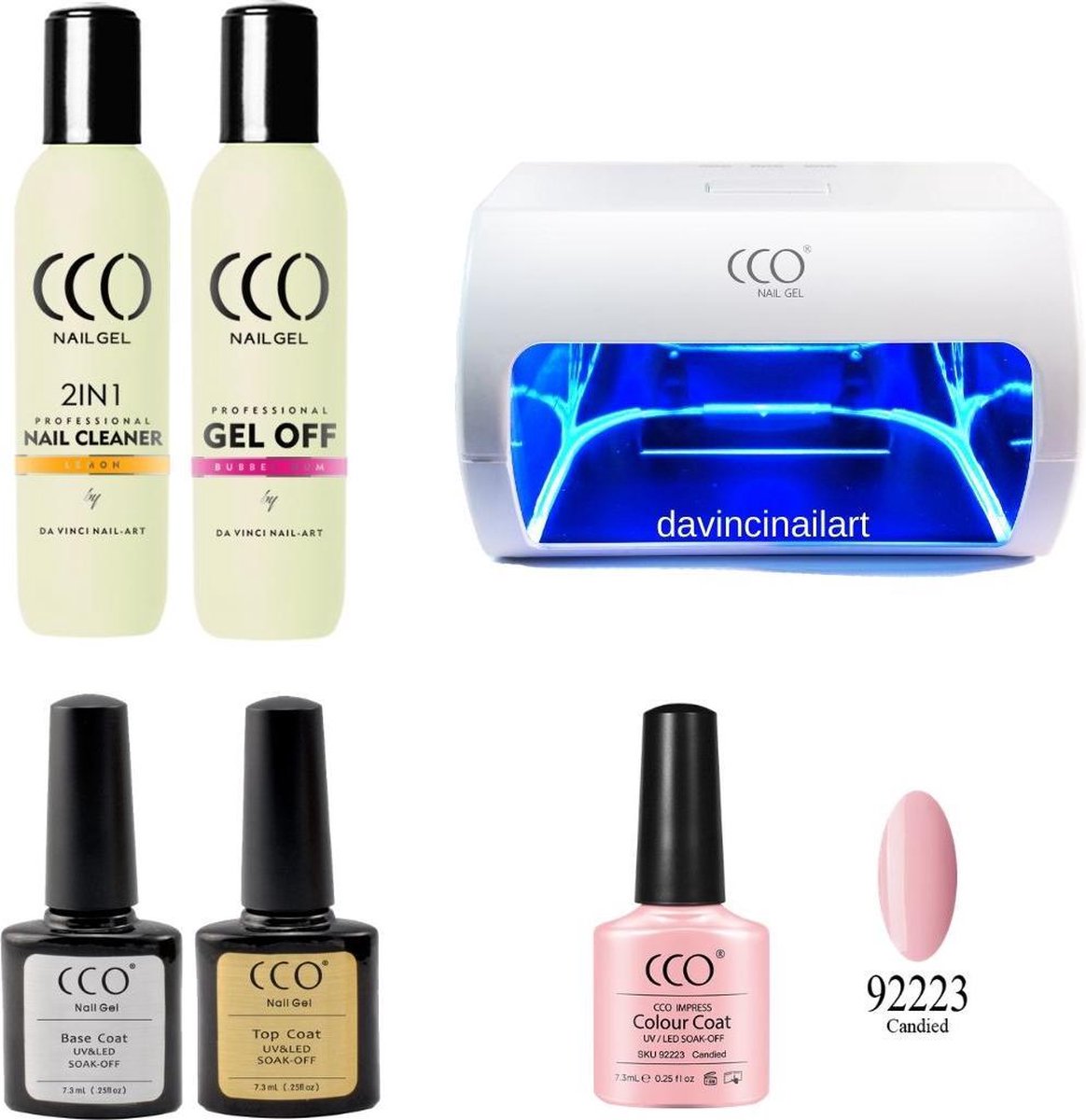 CCO Gellac starterspakket met 9W UV/LED Lamp - Gel Polish starterset - Gel Nagellak - Gellac - 1 kleur gellak