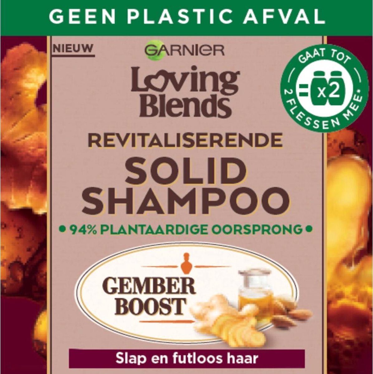 Garnier - Loving Blends Revitaliserende Solid Shampoo Bar Gember - 12 stuks - Voor Slap en Futloos haar
