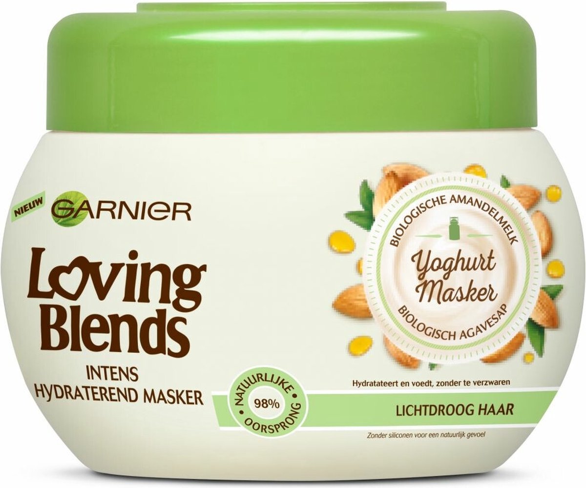 Garnier Loving Blends Voedende Amandelmelk & Agavesap Haarmasker - 300 ml - Lichtdroog Haar