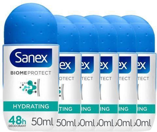 Batch van 6 SANEX BiomeProtect Dermo Hydraterende Deodorant Roll - 50 ml