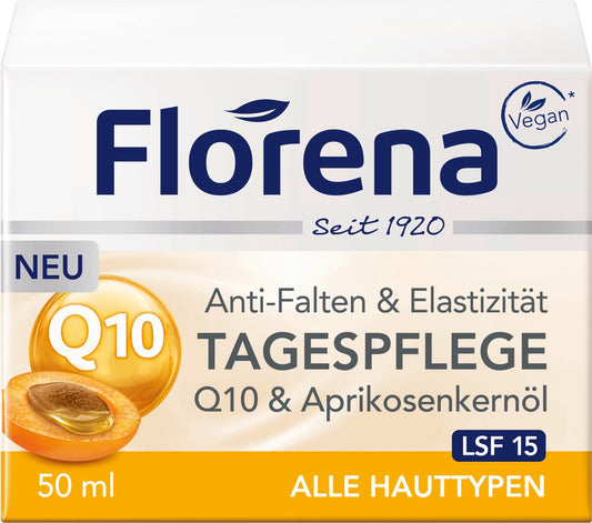 Florena Dagcrème Q10 & Abrikozenpitolie, 50 ml
