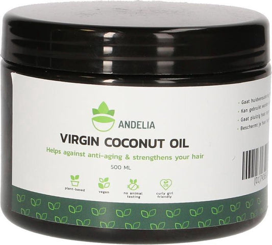 Andelia Virgin Kokosolie | Huile de Noix de Coco Vierge |  100% Puur & Vegan | geschikt haar & huid | 500ml