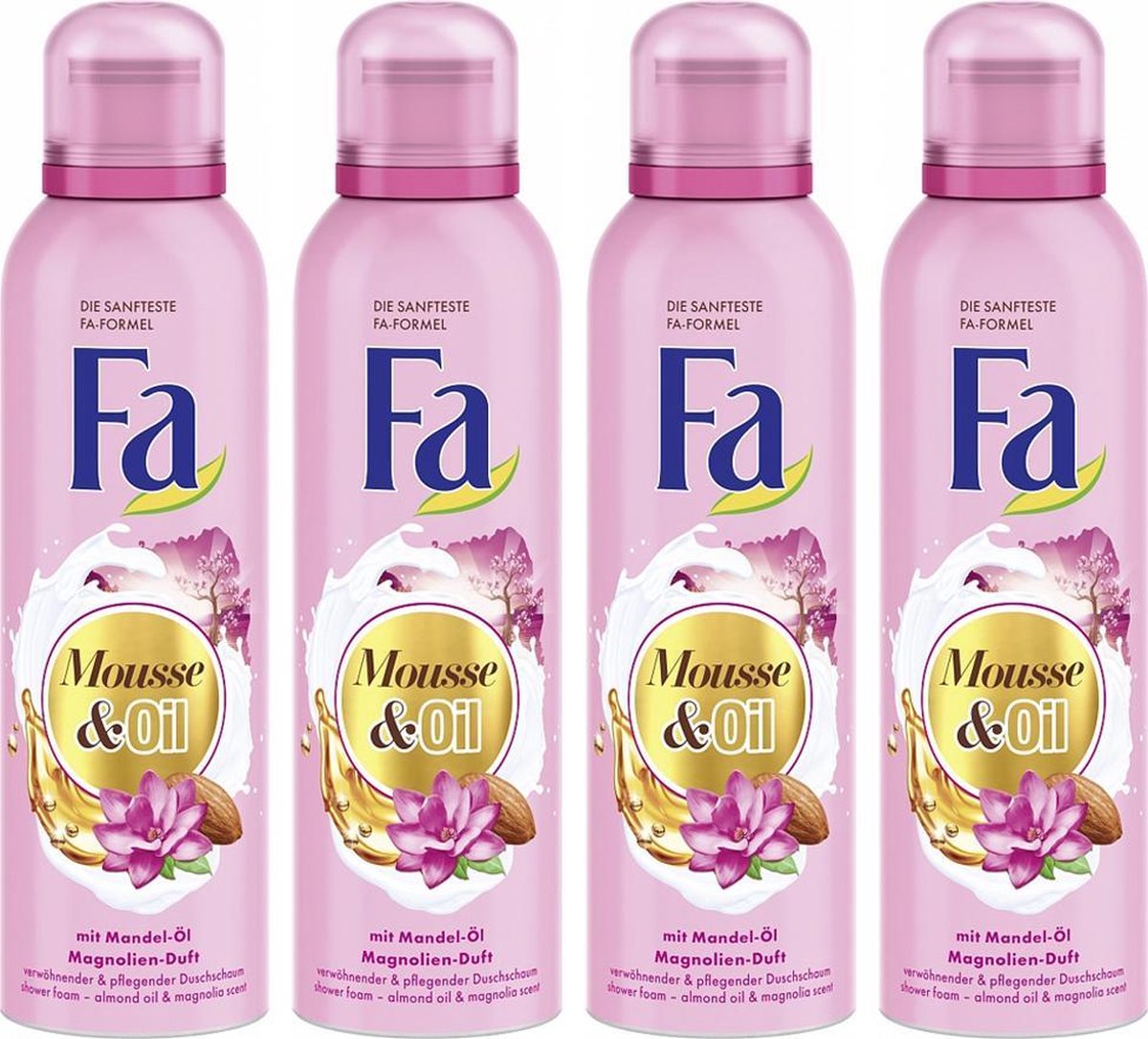 Fa Mousse & Oil Magnolia Doucheschuim Multi Pack - 4 x 200 ml