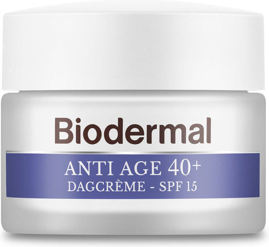 Biodermal Anti Age dagcrème 40+ - Dagcrème met hyaluronzuur en vitamine C - met SPF15 - anti rimpel creme vrouwen - 50ml