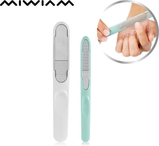 MIWIAM manicure en pedicure set 2-delige PRO-VERSIE 2019 nagelvijl en eelt verwijderen – eeltrasp – nagels stylen – voetverzorging – handverzorging