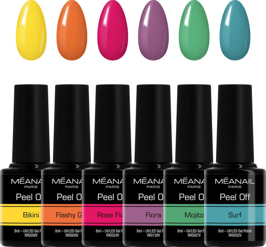 Méanail - Gellak – Hema/TPO Vrij - 6 x 8ml - Peel Off - Gel nagellak - Gellak Set Beach Club