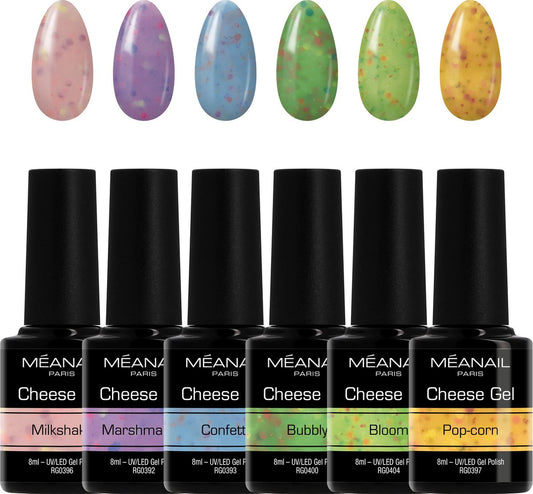 Méanail - Gellak – Hema/TPO Vrij - 6 x 8ml - Cheese Gel - Gel nagellak - Gellak Set Fizzy