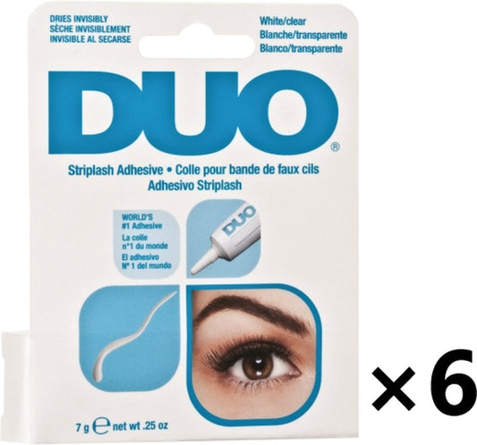 Duo Striplash Adhesive - White/Clear - Wimperlijm - Transparant - 7 g - 6 Pack