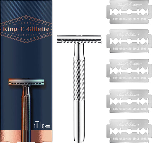King C. Gillette Double Edge Safety Razor - 5 Scheermesjes