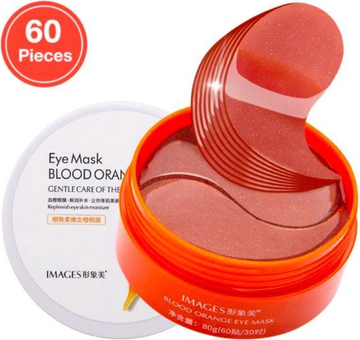 Collageen Oogmasker -Anti Age-  Wallen Donkere kringen en Rimpels Wegwerken - Oog Masker Met Collageen -  Grapefruit - 60 stuks (20 paar)