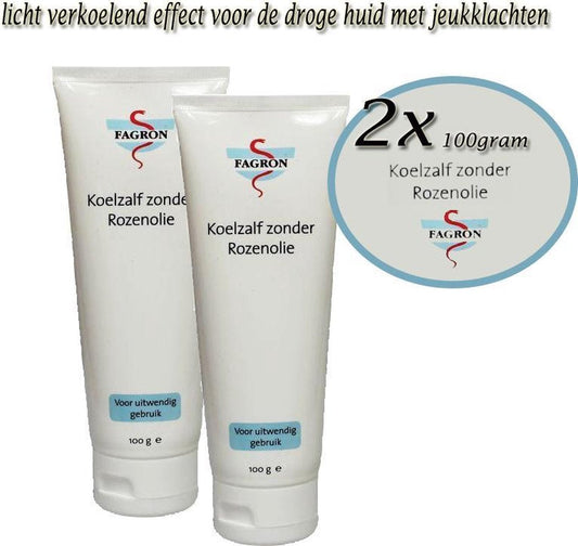 Fagron- koelzalf (zonder rozenolie) 2x 100gram