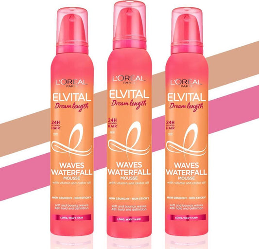 L'Oréal Paris Elvive Dream Long Nourishing Waves Waterfall Mousse Multi Pack - 3 x 200 ml