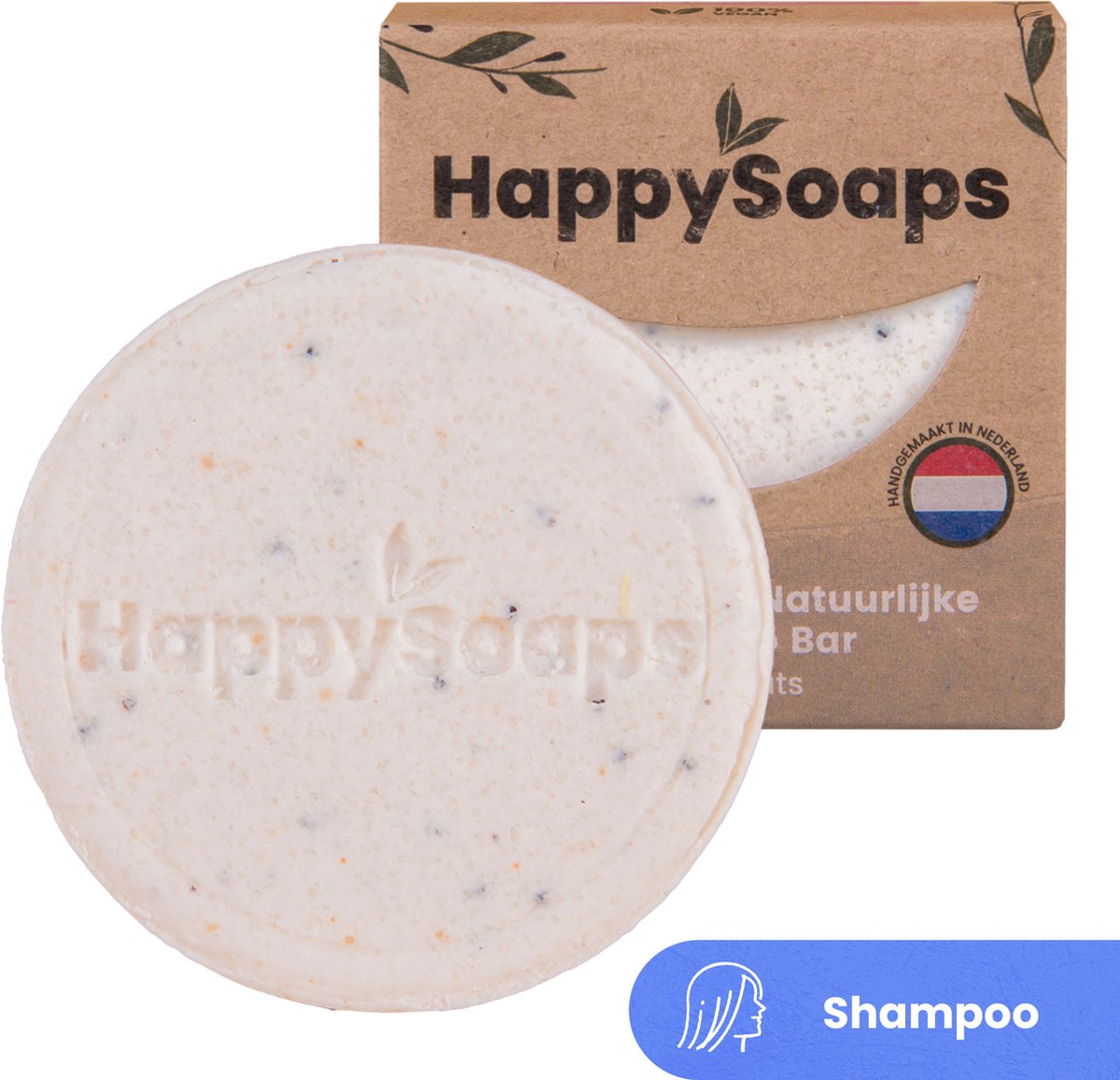 HappySoaps Shampoo Bar - Aloë You Vera Much - Beschadigd, Normaal en Vet Haar - 100% Plasticvrij, Natuurlijk en Vegan - 70gr