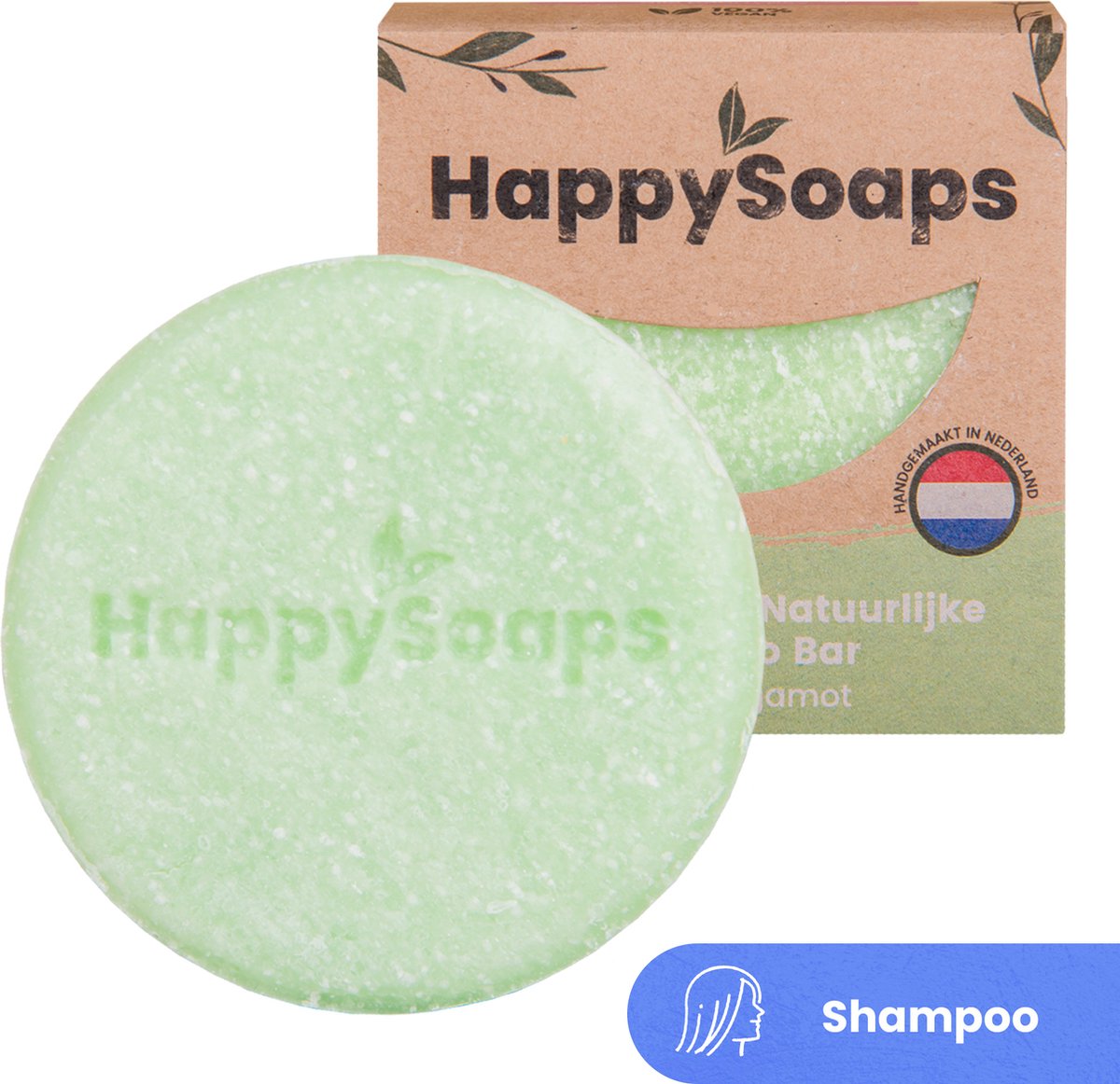 HappySoaps Shampoo Bar - Aloë You Vera Much - Beschadigd, Normaal en Vet Haar - 100% Plasticvrij, Natuurlijk en Vegan - 70gr