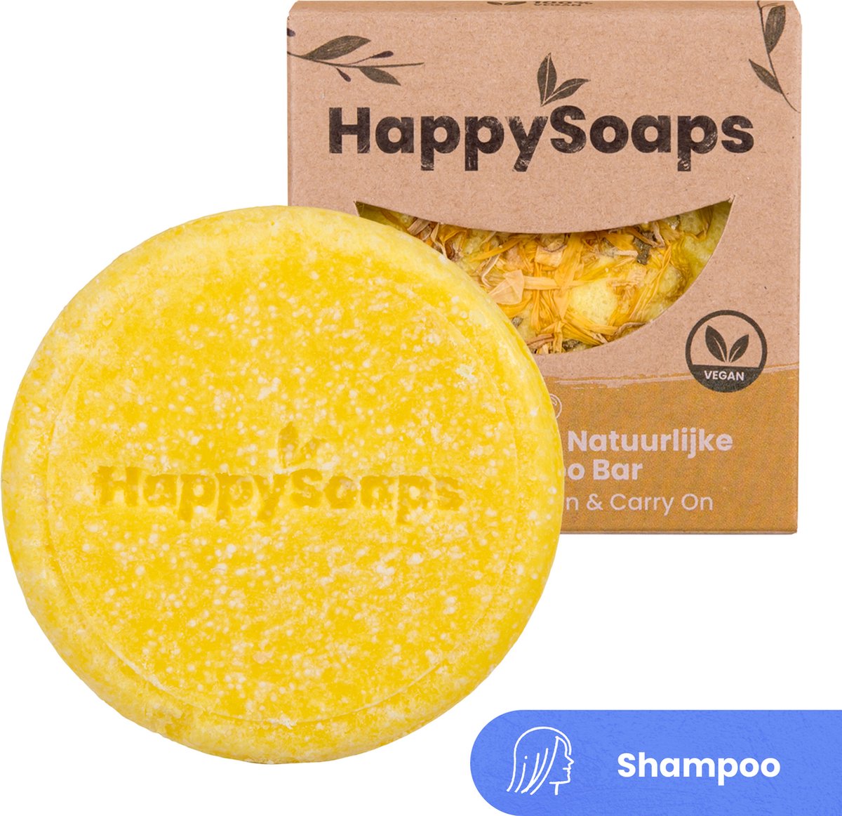 HappySoaps Shampoo Bar - Aloë You Vera Much - Beschadigd, Normaal en Vet Haar - 100% Plasticvrij, Natuurlijk en Vegan - 70gr