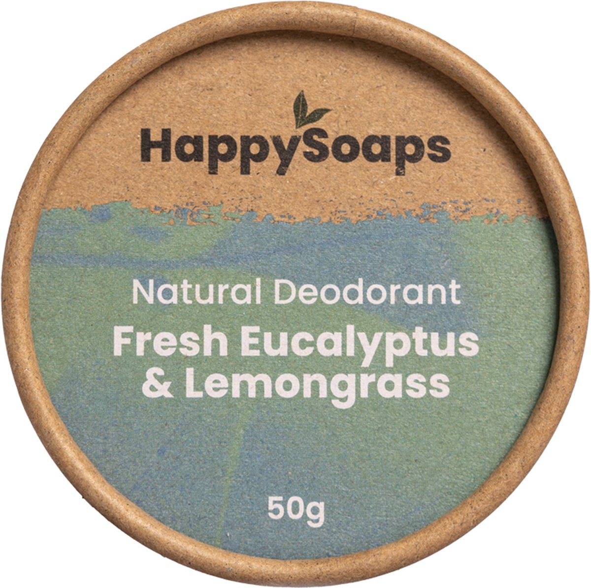 HappySoaps Natuurlijke Deodorant - Eucalyptus & Lemongrass - Energieke Geurexplosie - 100% Plasticvrij, Vegan & Natuurlijk - 50gr