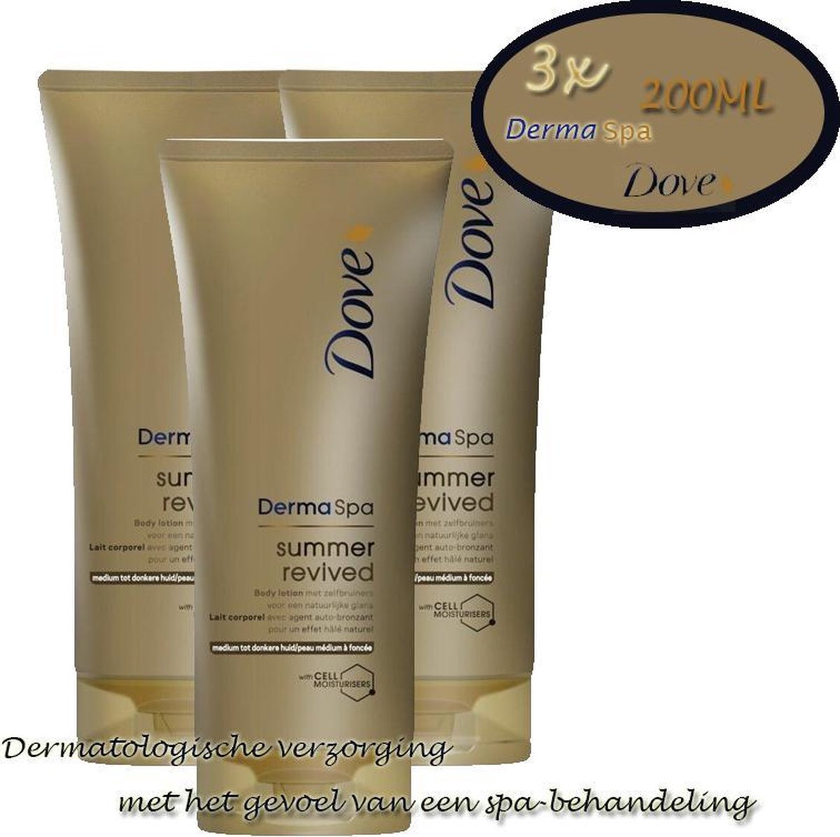 DermaSpa bodylotion summer revived- 200ml- 3 stuks