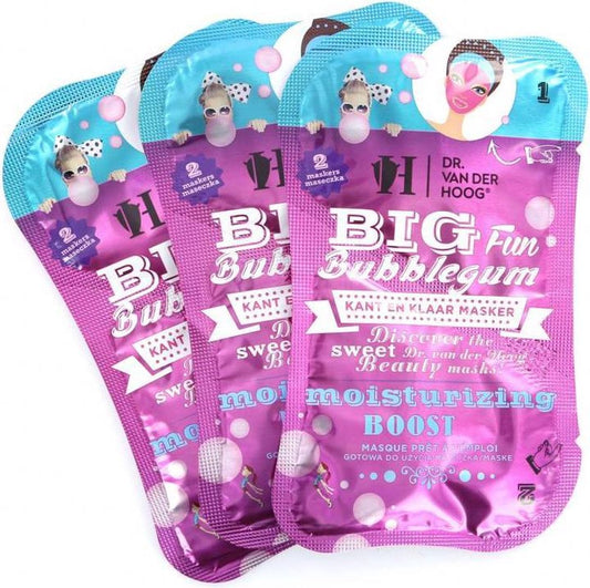 Dr. van der Hoog Big Fun Bubblegum Masker (3 sets van 2 maskers)