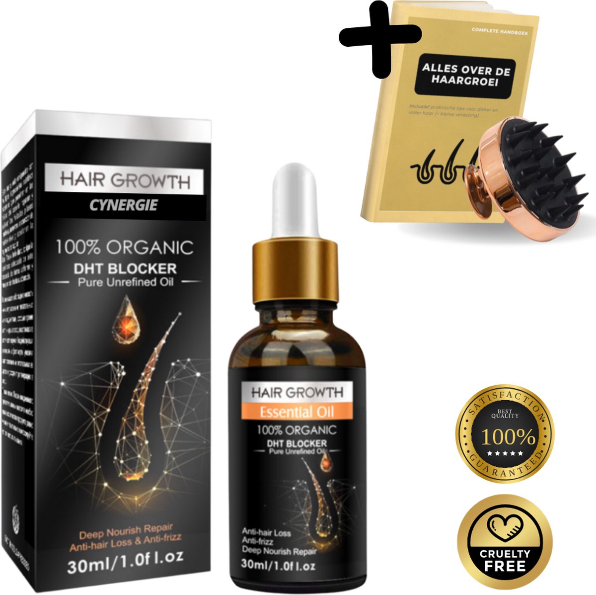 BeautyFit - Haargroei Serum - Haargroei Versneller - Inclusief Scalp Massager en ebook - Haargroei Producten Mannen Vrouwen - Biotine - Haar Versneller - Beschadigd Haar - Haar Vitamines